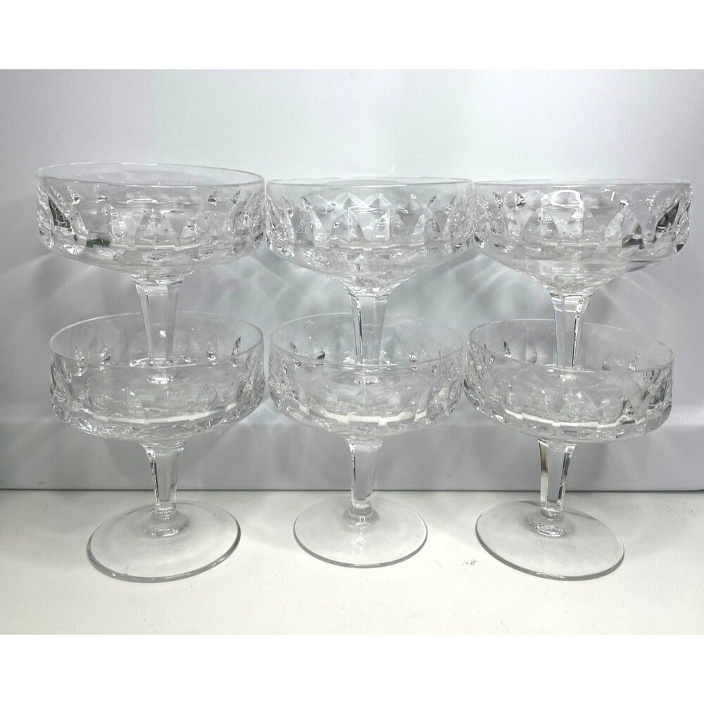 Set of 6 Champagne Glasses or Tall Sherbet Dishes Granada Pattern by Peill ZE244